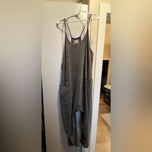Free People Hot Shot Onesie - Medium; Washed Black